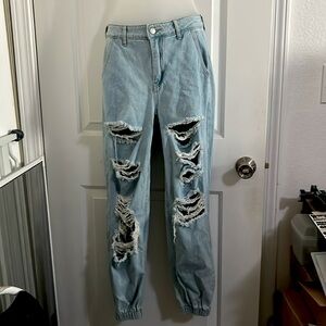 Distressed Jogger-Style Jeans | Women’s XS | New/Unworn